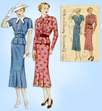 Simplicity 2116: 1930s Misses 2 Piece Dress Size 32 Bust Vintage Sewing Pattern - Vintage4me2