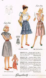 1940s Vintage Simplicity Sewing Pattern 2118 WWII Teen Misses Skirt & Blouse 30B - Vintage4me2
