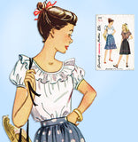 1940s Vintage Simplicity Sewing Pattern 2118 WWII Teen Misses Skirt & Blouse 30B - Vintage4me2
