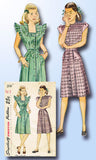 1940s Vintage Simplicity Sewing Pattern 2119 Junior Misses Casual Dress Size 32B