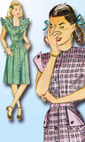 1940s Vintage Simplicity Sewing Pattern 2119 Junior Misses Casual Dress Size 32B