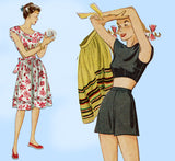 Simplicity 2120: 1940s Cute Misses 2 Piece Playsuit 34 B Vintage Sewing Pattern