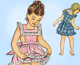 1940s Vintage Simplicity Sewing Pattern 2128 Cute Toddler Girls Sun Dress Size 6 - Vintage4me2