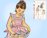 1940s Vintage Simplicity Sewing Pattern 2128 Cute Toddler Girls Sun Dress Size 6 - Vintage4me2