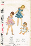 1940s Vintage Simplicity Sewing Pattern 2128 Cute Toddler Girls Sun Dress Size 6 - Vintage4me2