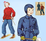 1930s Vintage Simplicity Sewing Pattern 2138 Cute Toddler Boys Snow Suit Size 2 - Vintage4me2