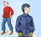 1930s Vintage Simplicity Sewing Pattern 2138 Cute Toddler Boys Snow Suit Size 2 - Vintage4me2
