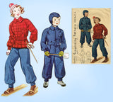 1930s Vintage Simplicity Sewing Pattern 2138 Cute Toddler Boys Snow Suit Size 2 - Vintage4me2