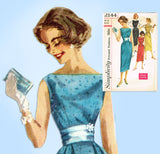 1950s Vintage Simplicity Sewing Pattern 2144 Misses Easy Cocktail Dress Sz 36 B - Vintage4me2