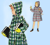 1940s Vintage Simplicity Sewing Pattern 2145 Cute Girls Hooded Coat Size 8
