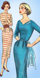 1950s Vintage Simplicity Sewing Pattern 2153 Easy Misses Slender Dress Size 36 B