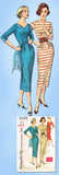 1950s Vintage Simplicity Sewing Pattern 2153 Easy Misses Slender Dress Size 36 B
