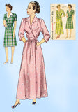 1940s Vintage Simplicity Sewing Pattern 2157 Easy Plus Size Housecoat 40 Bust - Vintage4me2