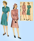 1940s Vintage Simplicity Sewing Pattern 2159 Charming Misses Shirtwaist Dress 14 - Vintage4me2