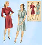 1940s Vintage Simplicity Sewing Pattern 2160 Misses Shirtwaist Dress Sz 32 Bust - Vintage4me2