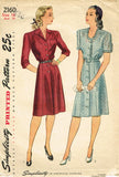1940s Vintage Simplicity Sewing Pattern 2160 Misses Shirtwaist Dress Sz 34 Bust - Vintage4me2