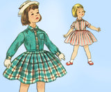 1950s Vintage Simplicity Sewing Pattern 2161 Cute Toddler Girls Dress Size 4 - Vintage4me2
