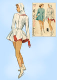 1940s Vintage Simplicity Sewing Pattern 2170 Misses Skating Costume with Hood Sz 30 B