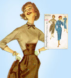 1950s Vintage Simplicity Sewing Pattern 2172 Misses Slender Dress & Jacket 32 B - Vintage4me2
