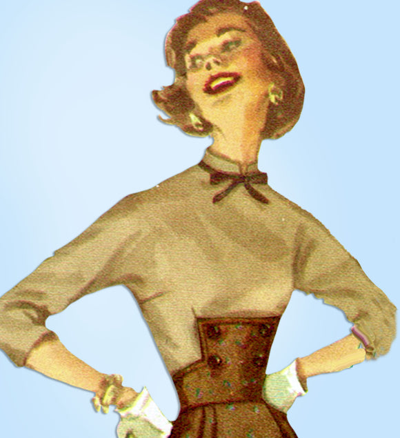 1950s Vintage Simplicity Sewing Pattern 2172 Misses Slender Dress & Jacket 32 B - Vintage4me2
