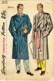 1940s Vintage Simplicity Sewing Pattern 2172 Men's Bathrobe Size Medium