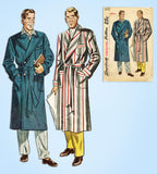 1940s Vintage Simplicity Sewing Pattern 2172 Men's Bathrobe Size Medium