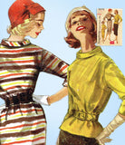 1950s Vintage Simplicity Sewing Pattern 2173 Uncut Misses 1 or 2 PC Dress Sz 33B - Vintage4me2