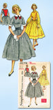 1950s Vintage Simplicity Sewing Pattern 2179 Misses Dress w Plastron Front Sz 34 B