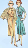 1950s Vintage Simplicity Sewing Pattern 2182 Uncut Misses Slenderette Dress Sz12