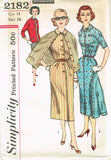 1950s Vintage Simplicity Sewing Pattern 2182 Uncut Misses Dress and Cardigan 34B