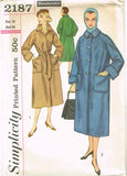 1950s Vintage Simplicity Sewing Pattern 2187 Uncut Misses Trench Coat Size 14