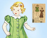 1930s Vintage Simplicity Sewing Pattern 2189 Toddler Girls Princess Dress Size 4 - Vintage4me2