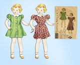 1930s Vintage Simplicity Sewing Pattern 2189 Toddler Girls Princess Dress Size 4 - Vintage4me2