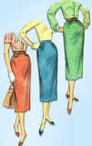 1950s Vintage Simplicity Sewing Pattern 2191 Easy Misses Slender Skirts Sz 23.5W