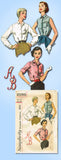 1950s Original Vintage Simplicity Pattern 2195 Misses Monogram Blouse Sz 34 B