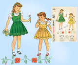 1940s Vintage Simplicity Sewing Pattern 2198 WWII Toddler Girls Jumper Dress Sz4 -Vintage4me2