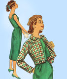 1950s Vintage Simplicity Sewing Pattern 2199 Uncut Misses Dress & Jacket Sz 32 B - Vintage4me2