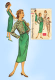1950s Vintage Simplicity Sewing Pattern 2199 Uncut Misses Dress & Jacket Sz 32 B - Vintage4me2