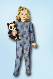 1940s Vintage Simplicity Sewing Pattern 2199 Baby Girls Footies Pajamas Size 1 - Vintage4me2