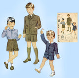1940s Vintage Simplicity Sewing Pattern 2202 Classic Toddler Boys Suit Size 2 - Vintage4me2