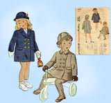 1940s Vintage Simplicity Sewing Pattern 2203 Uncut Toddler Girls Coat Size 2