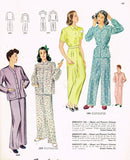 1940s Vintage Simplicity Sewing Pattern 2208 Misses Two Piece Pajamas Size 32 B - Vintage4me2