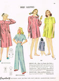 1940s Vintage Simplicity Sewing Pattern 2208 Misses Two Piece Pajamas Size 30 B - Vintage4me2