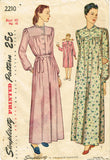 1940s Vintage Simplicity Sewing Pattern 2210 Plus Size Womens Nightgown 40 Bust - Vintage4me2