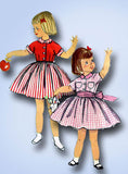 1950s Vintage Simplicity Sewing Pattern 2210 Toddler Girls Simple Dress Size 3