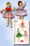 1950s Vintage Simplicity Sewing Pattern 2210 Toddler Girls Simple Dress Size 3