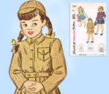 1940s Vintage Simplicity Sewing Pattern 2218 Baby Girls Suit w Battle Jacket Sz 1 - Vintage4me2