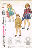 1940s Vintage Simplicity Sewing Pattern 2218 Baby Girls Suit w Battle Jacket Sz 1 - Vintage4me2