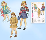 1940s Vintage Simplicity Sewing Pattern 2218 Baby Girls Suit w Battle Jacket Sz 1 - Vintage4me2