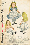 1940s Original Vintage Simplicity Pattern 2240 Uncut Alice in Wonderland Doll
